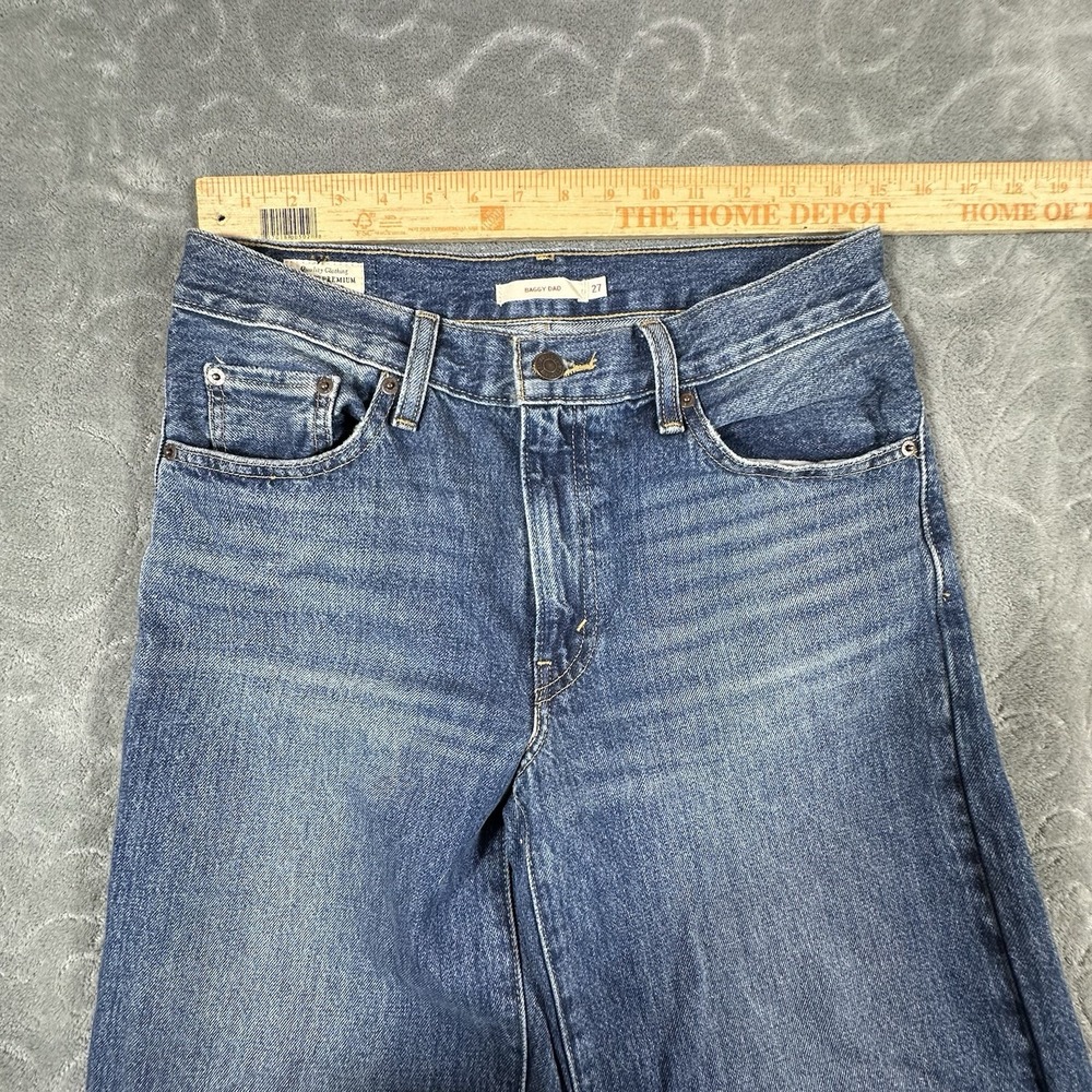 Levis Baggy Dad Jeans Womens 27 (Fits 29x30) Blue Denim Straight Barrel Loose - Picture 10 of 16